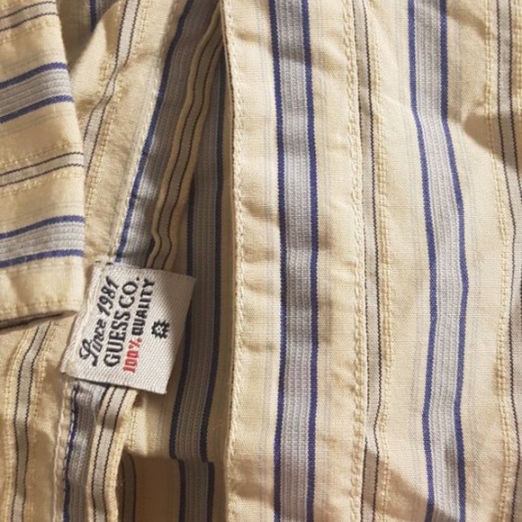 NWOT GUESS Men's Casual Striped Button Up Shirt with Eagle Print - Large - Picture 6 of 9